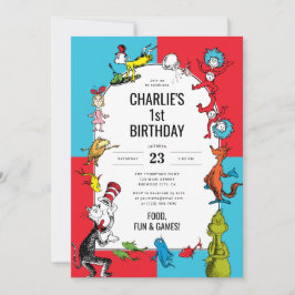 Invitación Dr. Seuss - Caracteres | Cumpleaños de los niños