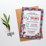 Invitación Dr. Seuss | El gato en el cumpleaños del Gorra<br><div class="desc">¡Celebra el cumpleaños de tu hijo con el gato en el Gorra! Estas divertidas invitaciones de cumpleaños son totalmente de personalizable.</div>