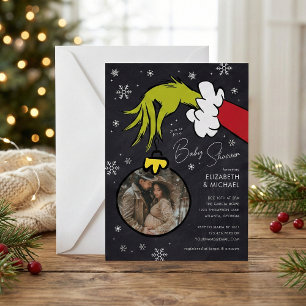 Invitación Dr. Seuss   Grinch Chalkboard Baby Shower