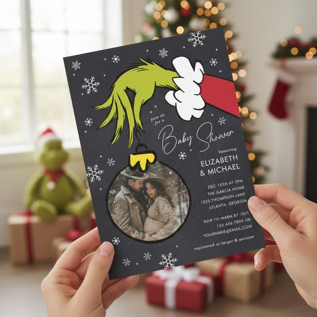 Invitación Dr. Seuss | Grinch Chalkboard Baby Shower (Subido por el creador)