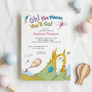 Invitación Dr. Seuss - Oh, Los Lugares a los que Irás Shower 