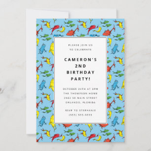 Invitación Dr. Seuss - Un pez, dos peces   Cumpleaños infanti