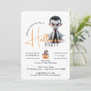 INVITACIÓN DRÁCULA DE OJOS GRANDES, FIESTA DE HALLOWEEN