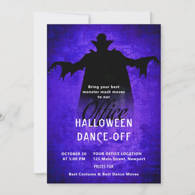 Invitación Drácula empresarial de Fiesta de oficina de Hallow (Anverso)