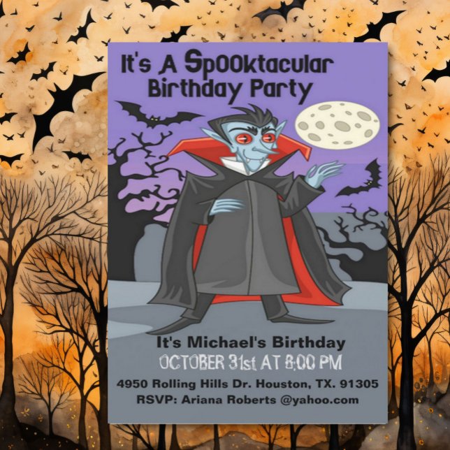 Invitación Dracula Spooktacular Birthday Halloween Party Invi (Subido por el creador)