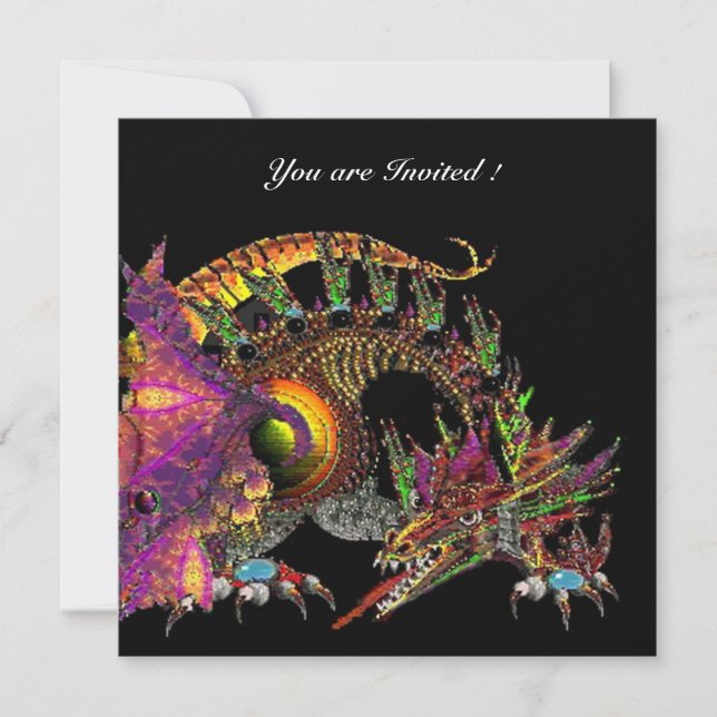 Invitación DRAGO violeta morado negro (Anverso)