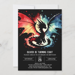 Invitación Dragón Adorable Cumpleaños Imprimible