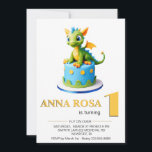 Invitación *~* Dragon Baby Photo age 1 AP88 Birthday Party<br><div class="desc">(Buscar elementos similares en AP88. Siéntase libre de transferir a otro producto de Zazzle. Sexo Niño Neutral o Chica PARTIDA CUMPLEAÑOS Invitación / Invitación para niños / niños / o niños grandes - amantes del dragón con los dragones más dulces. PERSONALIZAR LA EDAD si es necesario. OPCIONAL - Subir FOTO...</div>