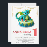 Invitación *~* Dragon Baby Photo AP88 One Birthday Party<br><div class="desc">(Buscar elementos similares en AP88. Siéntase libre de transferir a otro producto de Zazzle. Sexo Niño Neutral o Chica PARTIDA CUMPLEAÑOS Invitación / Invitación para niños / niños / o niños grandes - amantes del dragón con los dragones más dulces. PERSONALIZAR LA EDAD si es necesario. OPCIONAL - Subir FOTO...</div>