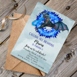 Invitación Dragon Blue Fire Serpent Birthday Party Child<br><div class="desc">Este diseño fue creado a través del arte digital y puede ser personalizado en el área que proporciona cambiando la foto y/o el texto. O puede personalizarse eligiendo la opción de hacer clic en el personalizar y borrar o cambiar el color del fondo, agregar texto, cambiar el color o estilo...</div>