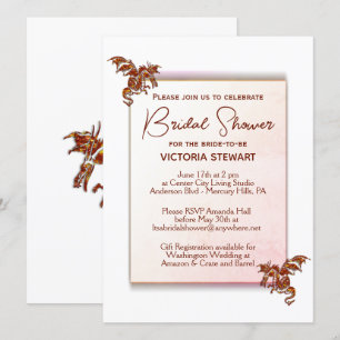 Invitación Dragon Bridal Shower Invitation