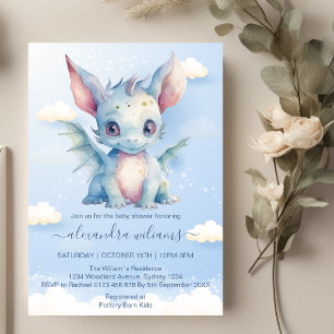 Invitación Dragón caprichoso bebé ducha