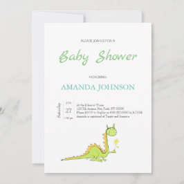 Invitación Dragón con una flor