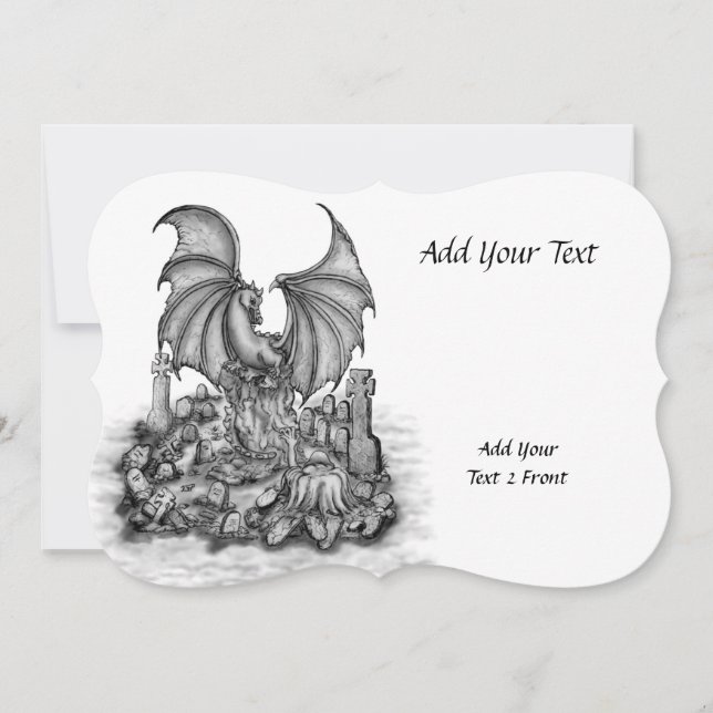 Invitación Dragón con zombi (Anverso)