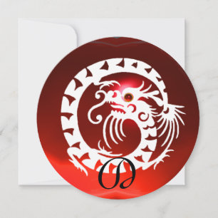 INVITACIÓN DRAGÓN DE APERITIVO BLANCO RUBY ROJO GEM STONE MON