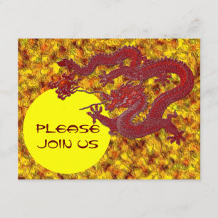 Invitación Dragón de cera roja