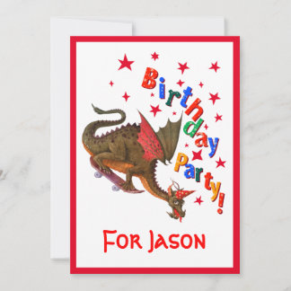 Invitación Dragón de cumpleaños