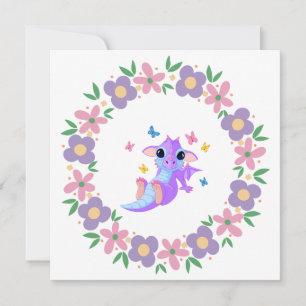 Invitación Dragón de flores