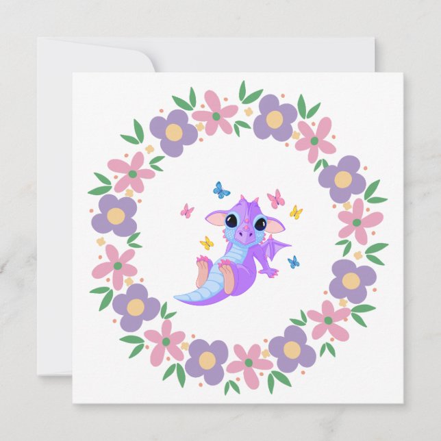 Invitación Dragón de flores (Anverso)