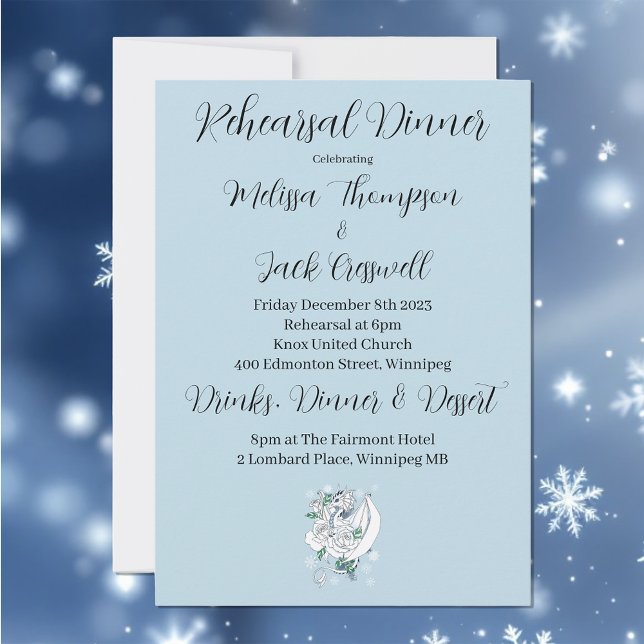 Invitación Dragón de invierno blanco Snowflakes Blue (Subido por el creador)