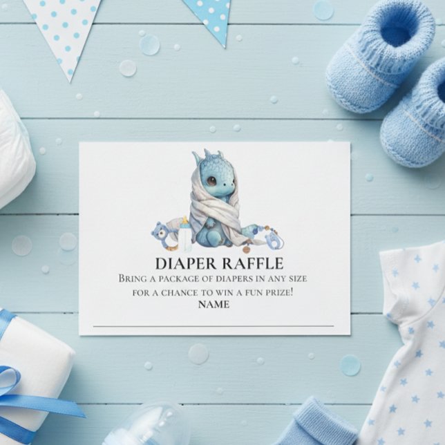Invitación Dragón de la Rifa de Pañales  Shower de bebé (Subido por el creador)