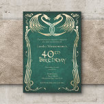 Invitación Dragón del Viking Celta 40 cumpleaños<br><div class="desc">La invitación a la boda para el duende o vigila en el corazón. Las piezas coordinadoras de esta suite de invitados a la boda de elfos dragones cuentan con detalles de dragones y de Art Nouveau con texto celta sobre un fondo de pergamino. Perfecto para su jugador de rpg, viking,...</div>