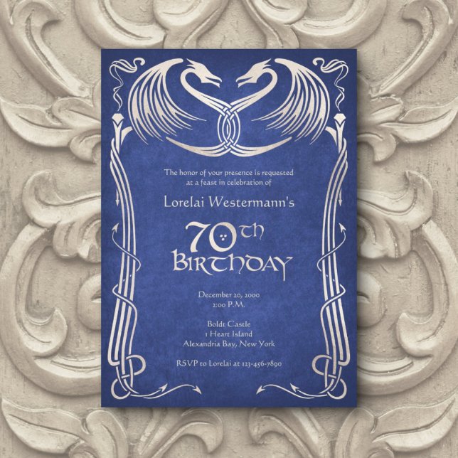 Invitación Dragón del Viking Celta 70 cumpleaños (Subido por el creador)