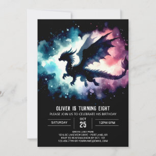 Invitación Dragón elegante cumpleaños DIY