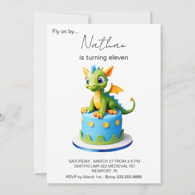 Invitación *~* Dragón en la fiesta de cumpleaños AP88. (Anverso)