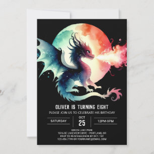 Invitación Dragón encantado Niños de cumpleaños