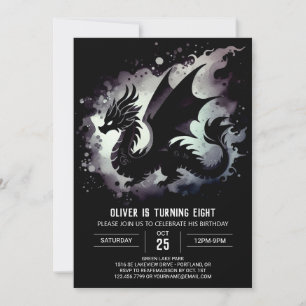 Invitación Dragón eterno Personalizable de cumpleaños