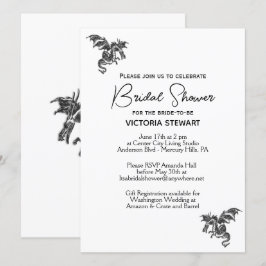 Invitación Dragon Fantasy White Bridal Shower