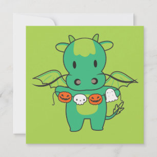 Invitación Dragon Happy Halloween Pumpkin Bat Costume Invitte