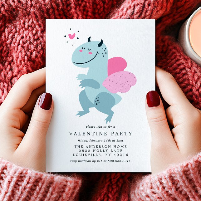 Invitación Dragon Heart Cute Valentine Fiesta (Subido por el creador)
