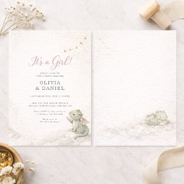 Invitación Dragon It's a Girl Couples Storybook Baby Shower