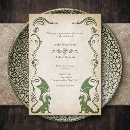 Invitación Dragon Medieval Fantasy Boda