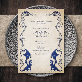Invitación Dragon Medieval Fantasy Boda