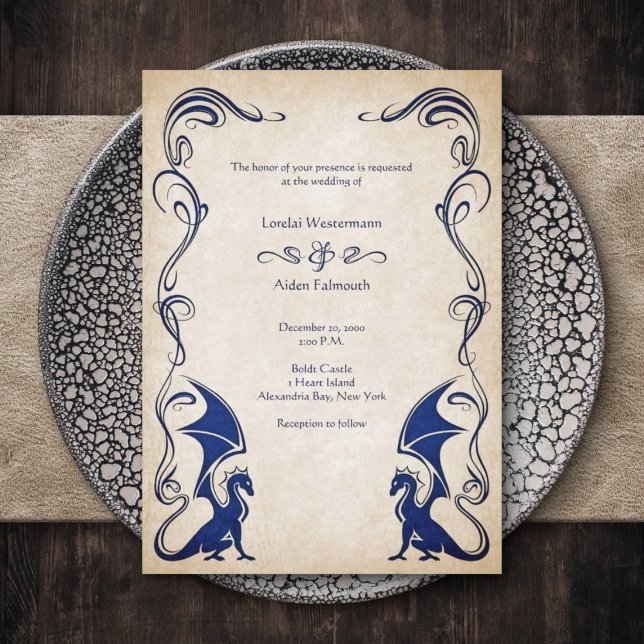 Invitación Dragon Medieval Fantasy Boda (Subido por el creador)