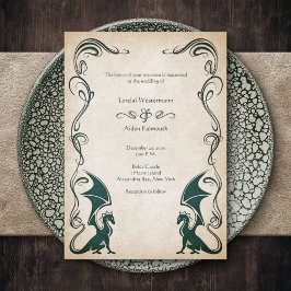 Invitación Dragon Medieval Fantasy Boda