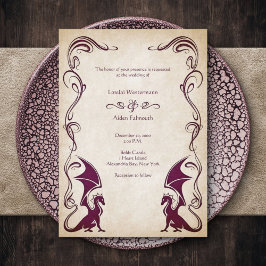 Invitación Dragon Medieval Fantasy Boda
