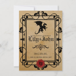 Invitación Dragón medieval Personalizable
