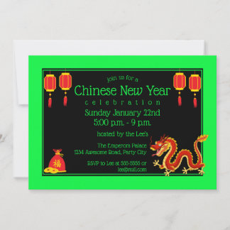 Invitación Dragón Personalizado de Año Nuevo chino 2024