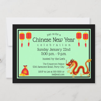 Invitación Dragón Personalizado de Año Nuevo chino 2024