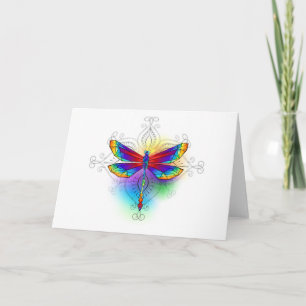 Invitación Dragón poligonal arcoiris