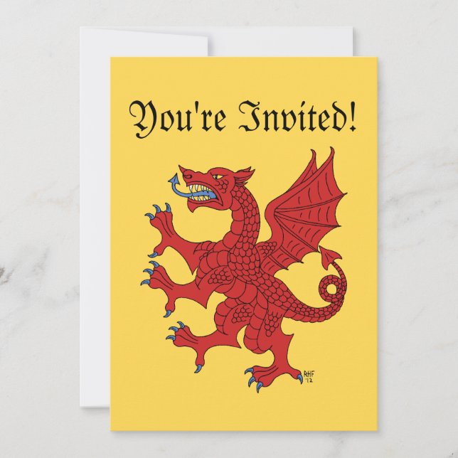 Invitación Dragon Rampant Gules (Anverso)