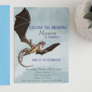 Invitación Dragon Serpent Birthday Party Child