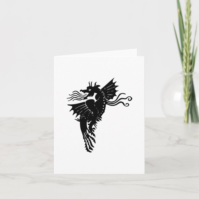 Invitación Dragon Silhouette Spirit Animal Emblem Card (Anverso)