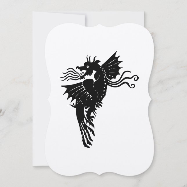 Invitación Dragon Silhouette Spirit Animal Emblem Card (Anverso)