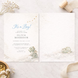 Invitación Dragon Storybook It's a Boy Baby Shower