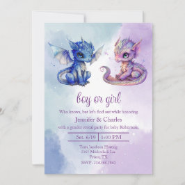 Invitación Dragones de bebé Fiesta de revelación de género